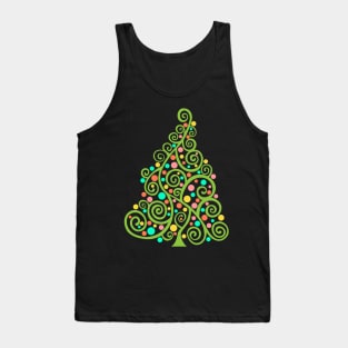 Doodle Christmas Tree-Light Green, Tank Top